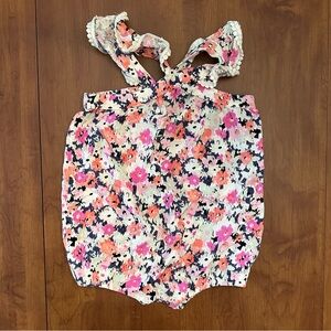floral flutter sleeve summer baby girl romper 12 months